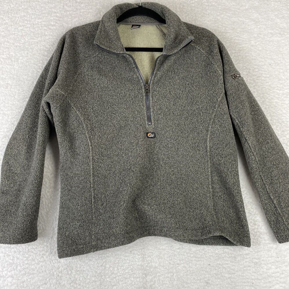 Lowe Alpine Womens SZ M Polartec Dark Gray Fleece 1/4 Zip Pullover Made Canada